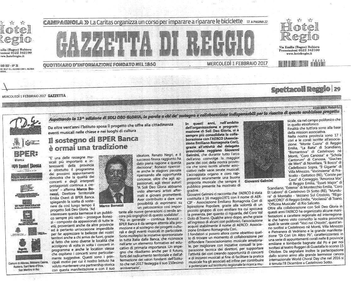 speciale Gazzetta 1 febbraio 2017 Soli Deo Gloria